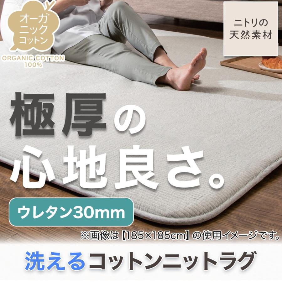 ニトリ（NITORI） 30mmウレタン使用綿入り 洗えるラグ(g 185X185 CY07