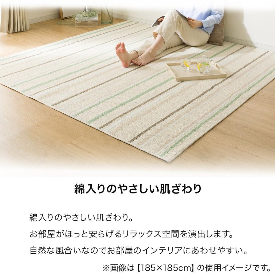ニトリ（NITORI） 洗えるコットン入りラグ(185x185 GR SR15) : ニトリ