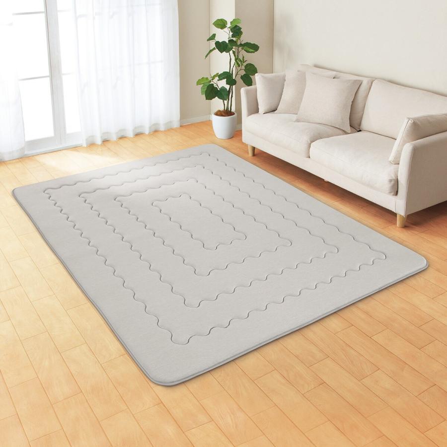 【新品未開封】ニトリ洗えるラグ Nクール 接触冷感185X240 グレー 極厚30mm「強」接触冷感 洗えるラグ(NクールSPフックラGY