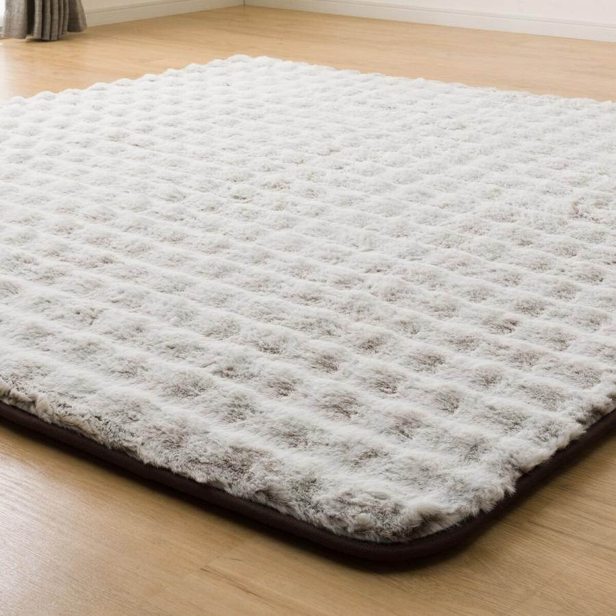 極ラグ 130x185cm 30mmウレタン入り ホワイト ニトリ（NITORI） 極厚30mmウレタン入り防汚 + 防音ラグ(185X185 LMO