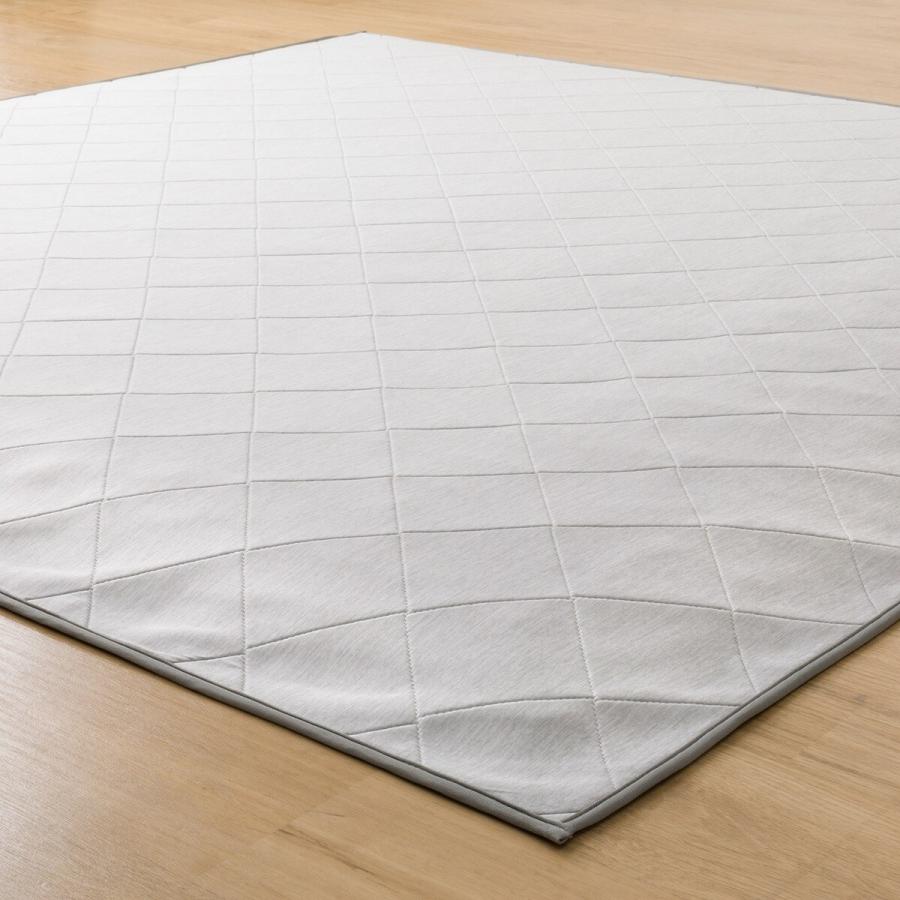 す*ら様 ラグ NクールWSP(GY130X185MX23)+ラグパッド 2点セ ニトリ 極厚30mmラグパッド+洗える接触冷感ラグ(NクールSP g