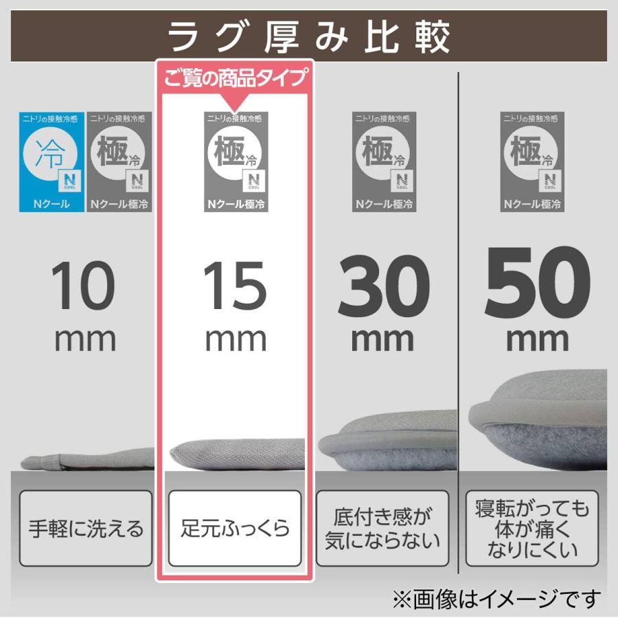 ニトリ（NITORI） ラグ ラグマット カーペット 15mm ウレタン入り 接触