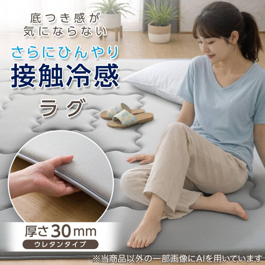 ニトリ（NITORI） 極厚30mmウレタン入り 接触冷感 防汚 ラグ(Nクール極