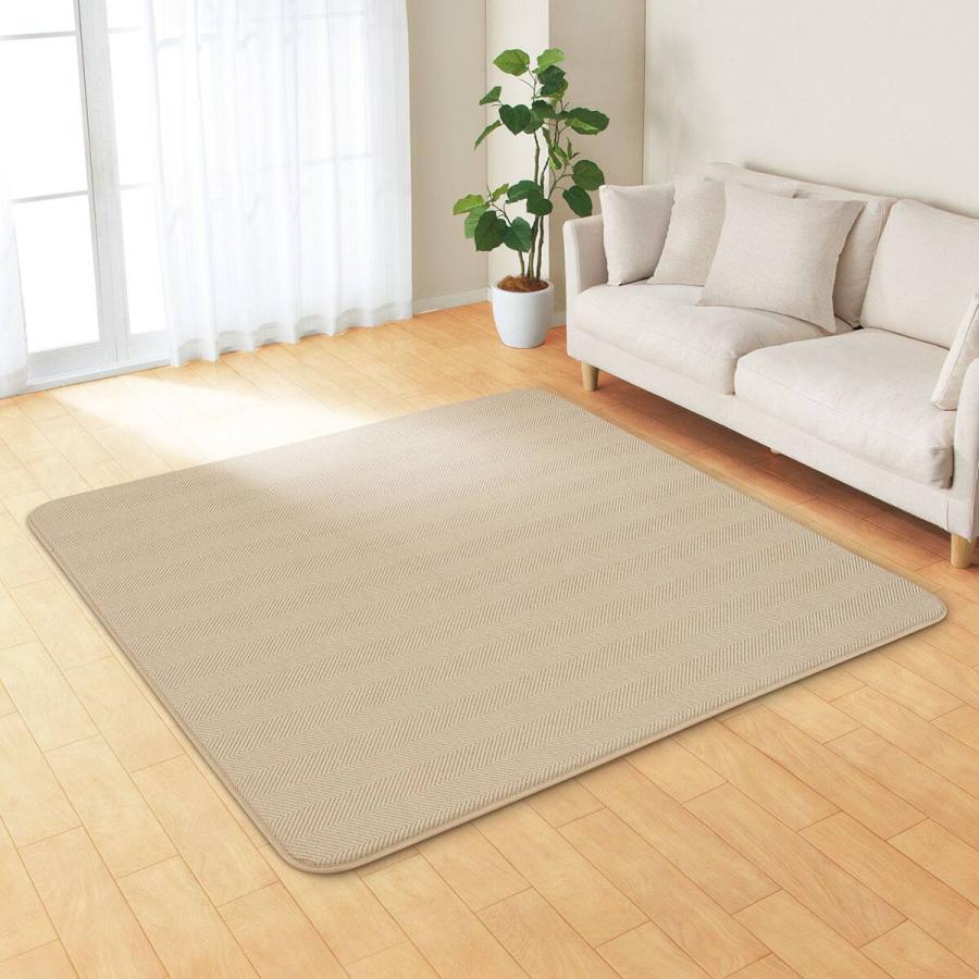 ニトリ　ウレタン入り 防汚加工 防ダニ加工 ラグ 185x185cm モカ ニトリ（NITORI） 15mmウレタン入り防汚加工+防ダニ加工+防音ジャ