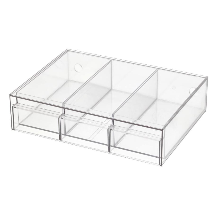 ニトリ（NITORI） 組み合わせできる透明引き出し 3列(3324DD01CL