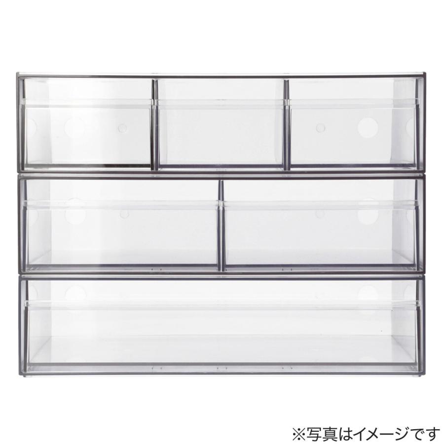 ニトリ（NITORI） 組み合わせできる透明引き出し 3列(3324DD01CL