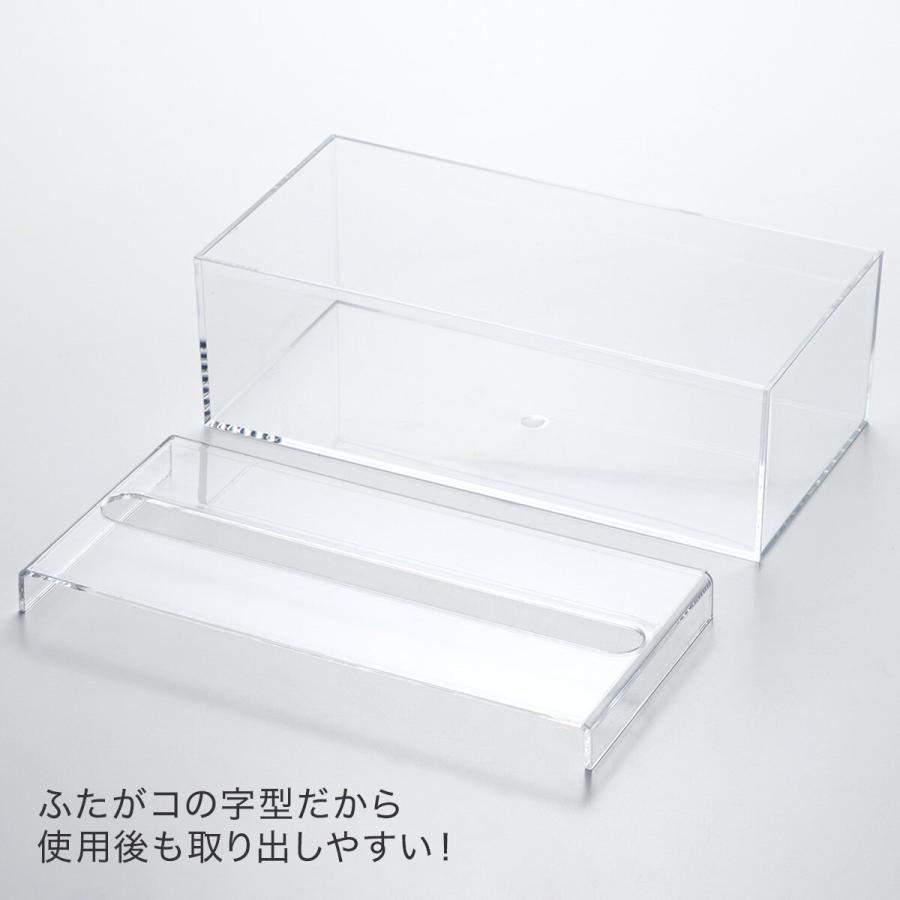 ニトリ 蓋がずれにくいアクリルティッシュケース クリア (2512