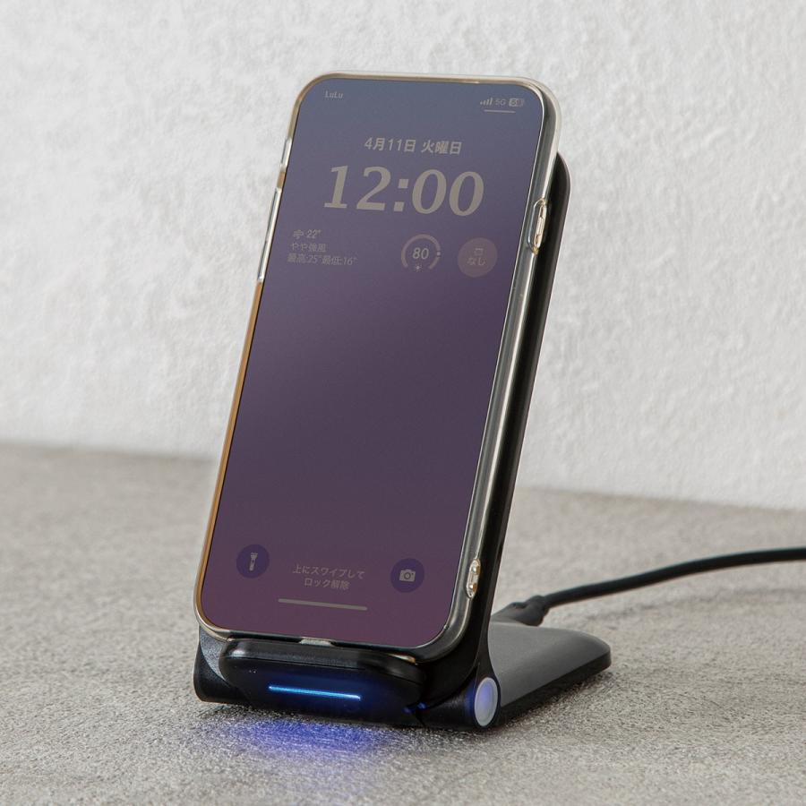 ワイヤレスチャージャー付き スマホスタンド (SC01 ブラック) ニトリ