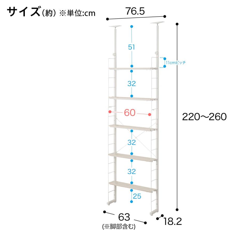 ニトリ（NITORI） 突っ張り壁面収納Nポルダ スリムタイプ (幅60cm