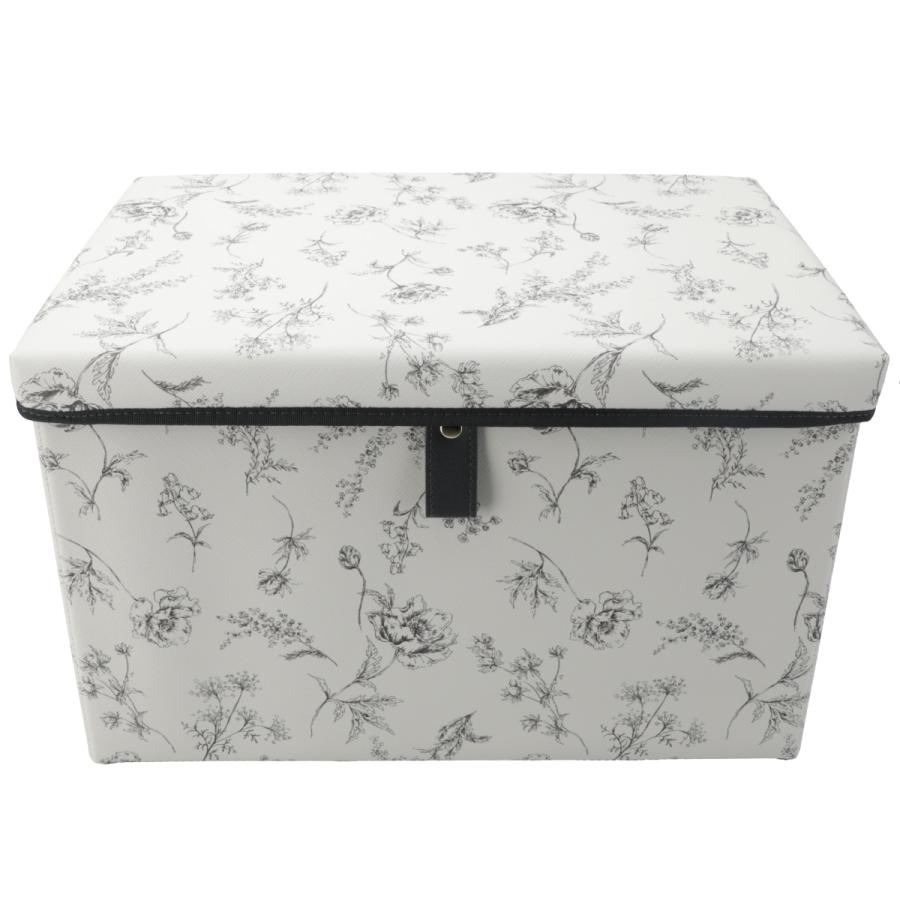 ニトリ（NITORI） 収納BOX 蓋付き(ハナガラ ホワイト) デコホーム