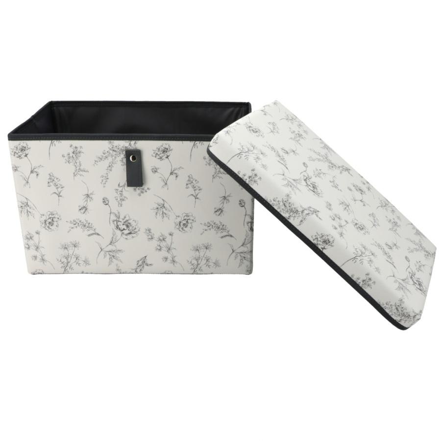 ニトリ（NITORI） 収納BOX 蓋付き(ハナガラ ホワイト) デコホーム