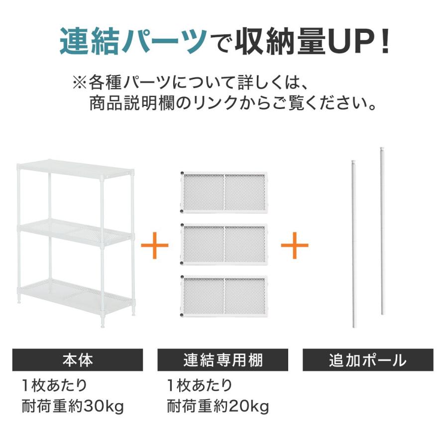 ニトリ（NITORI） (幅85cm) 連結可能なスチールラック (STメッシュ