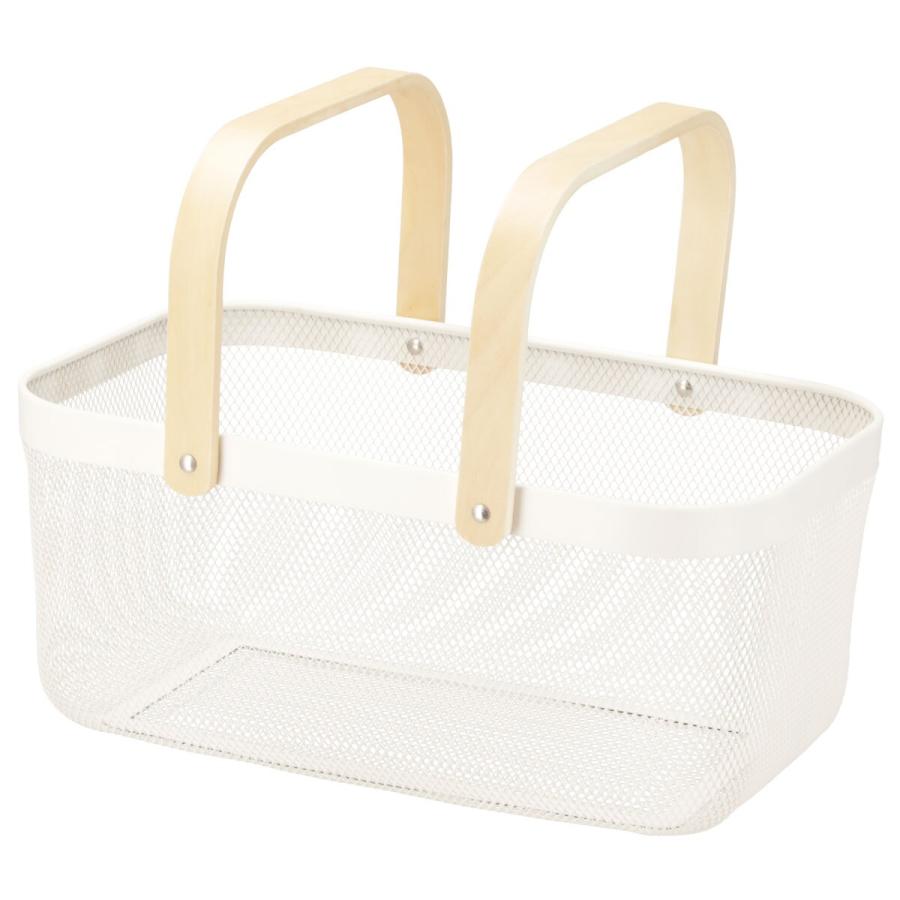 ニトリ（NITORI） ハンドルバスケット(長方形 オフホワイト