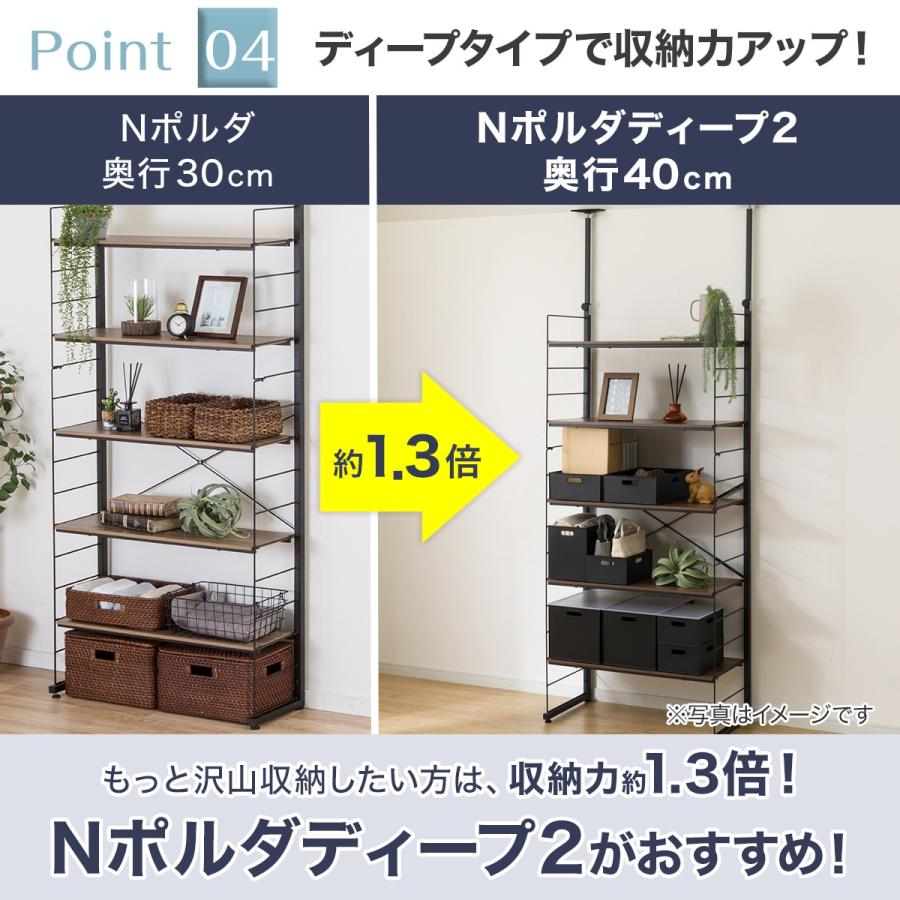 ニトリ（NITORI） 幅60cmセット 突っ張り壁面収納 Nポルダディープ2