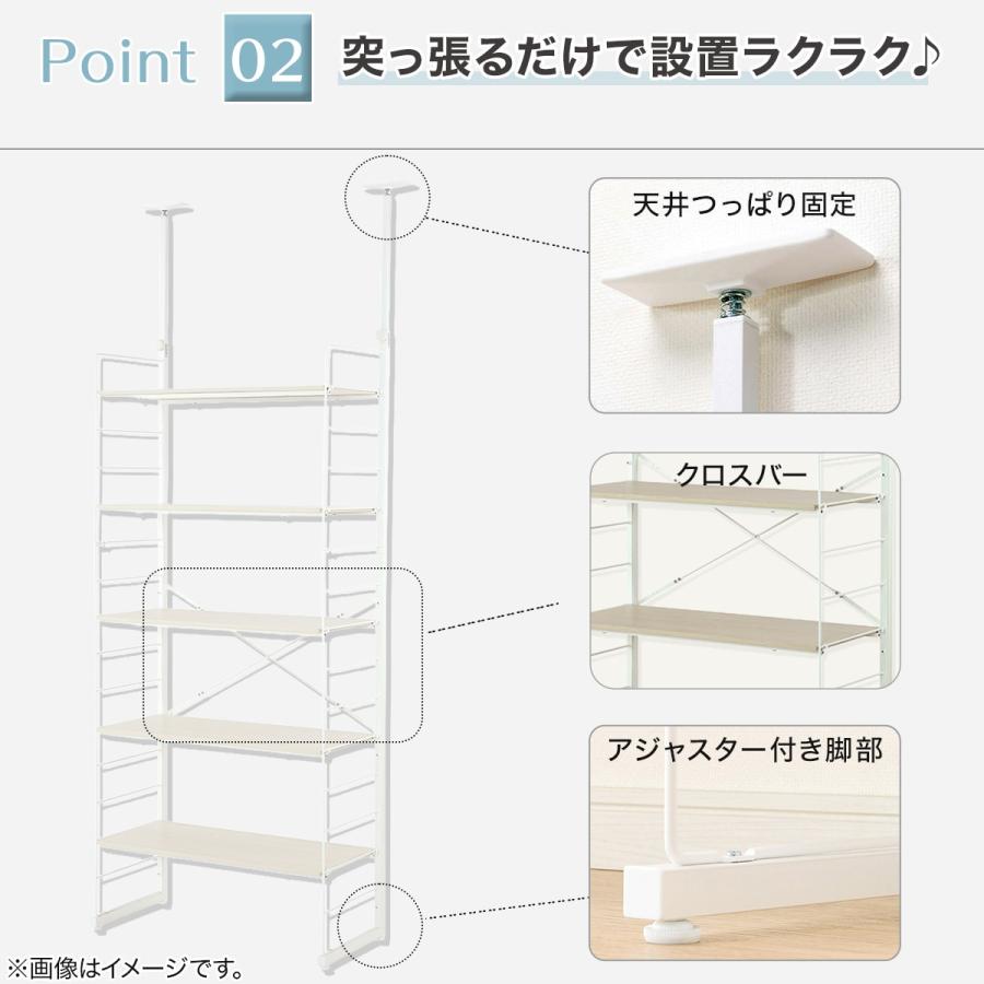 ニトリ（NITORI） 幅60cmセット 突っ張り壁面収納 Nポルダディープ2