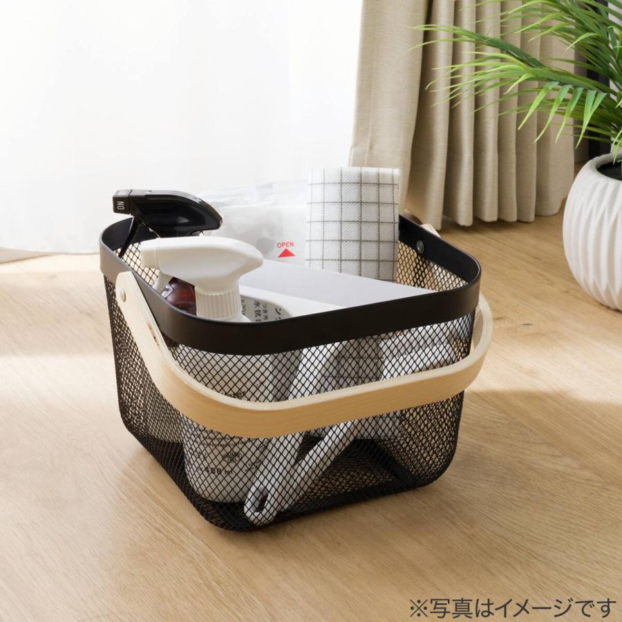 ニトリ（NITORI） スチールメッシュバスケット EM(スクエア ブラック