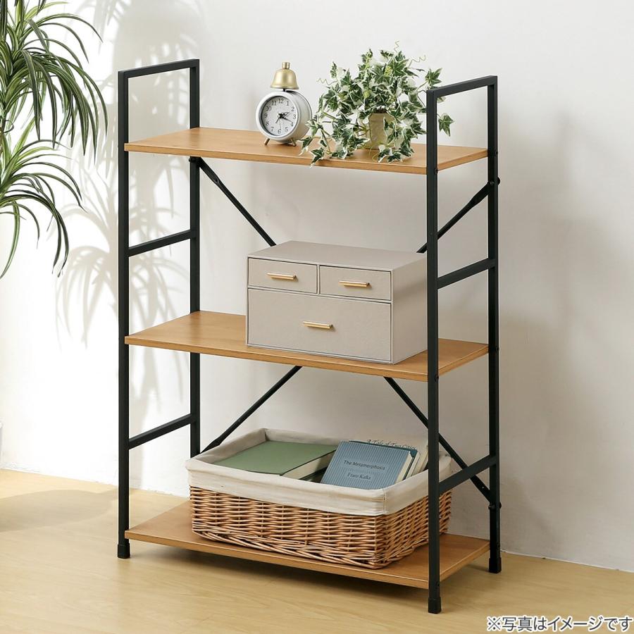 ニトリ フリーラック オープンシェルフ 棚 ニトリ（NITORI） スチールオープンシェルフ (木棚3段 幅59cm ライト