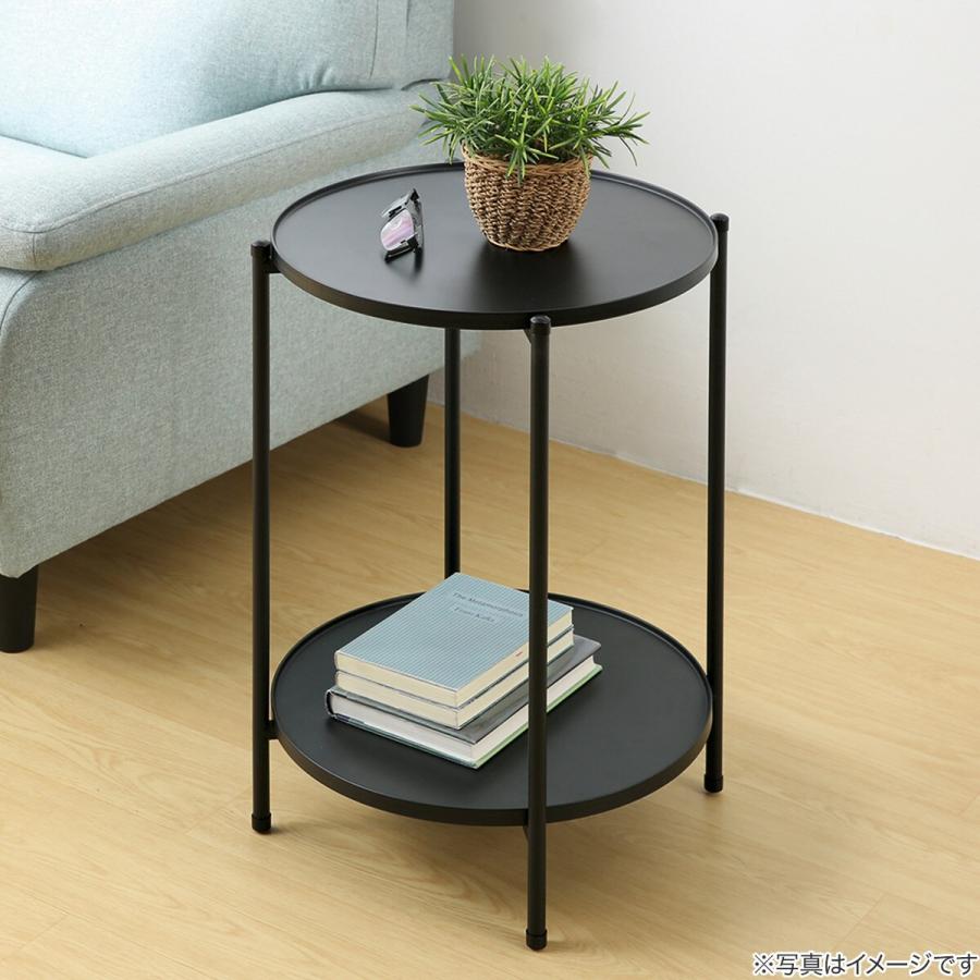 円型サイドテーブルRanunculusjtse サイドテーブル 円型 直径38cm 高さ59cm ソフトヴィンテージ風 Rasic