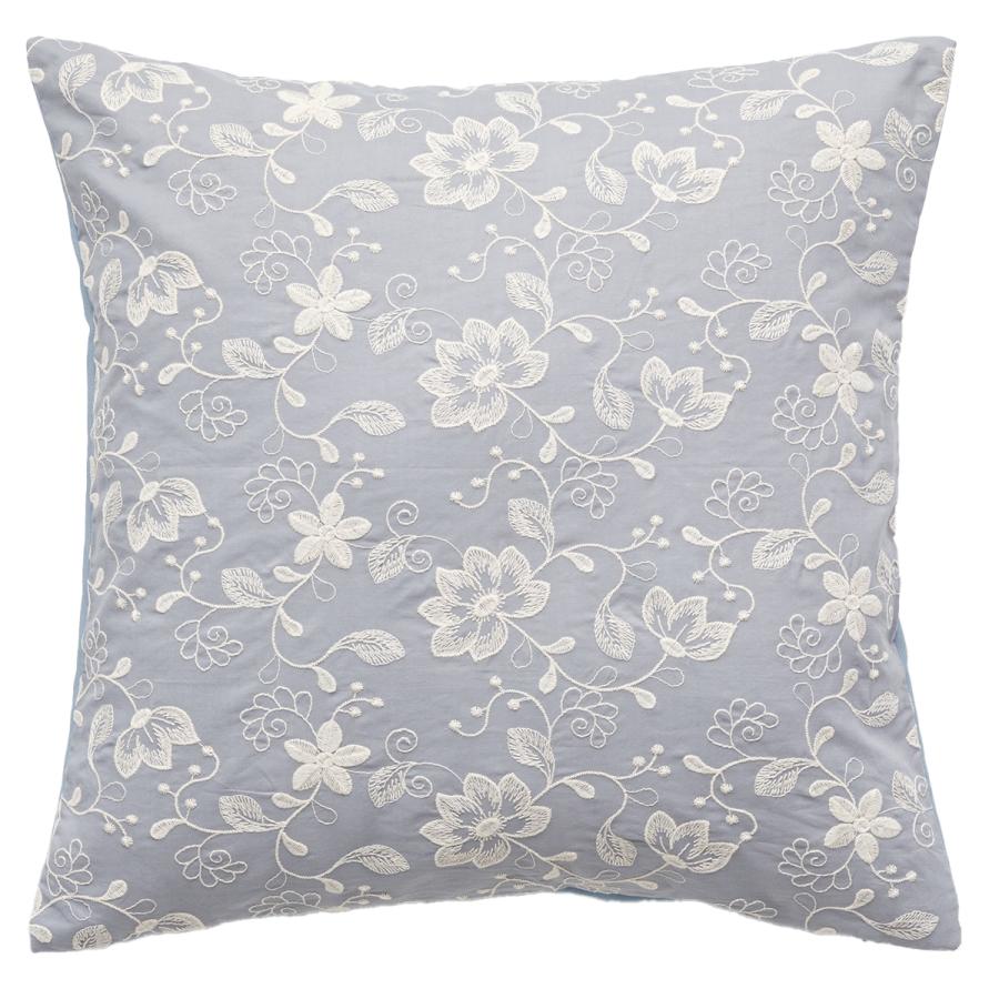 クッションカバー ニトリ クッションカバー(ホワイトフラワー ブルー gSChq8