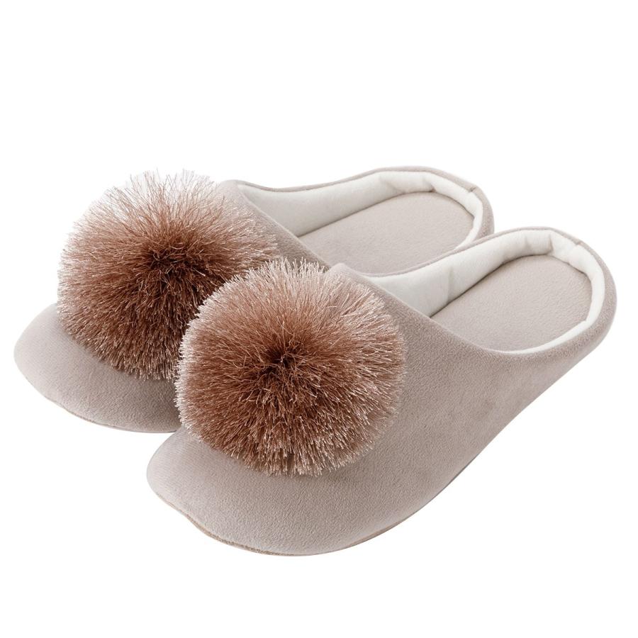 ニトリ（NITORI） ルームシューズ(ポンポンRS25 モカ M) デコホーム