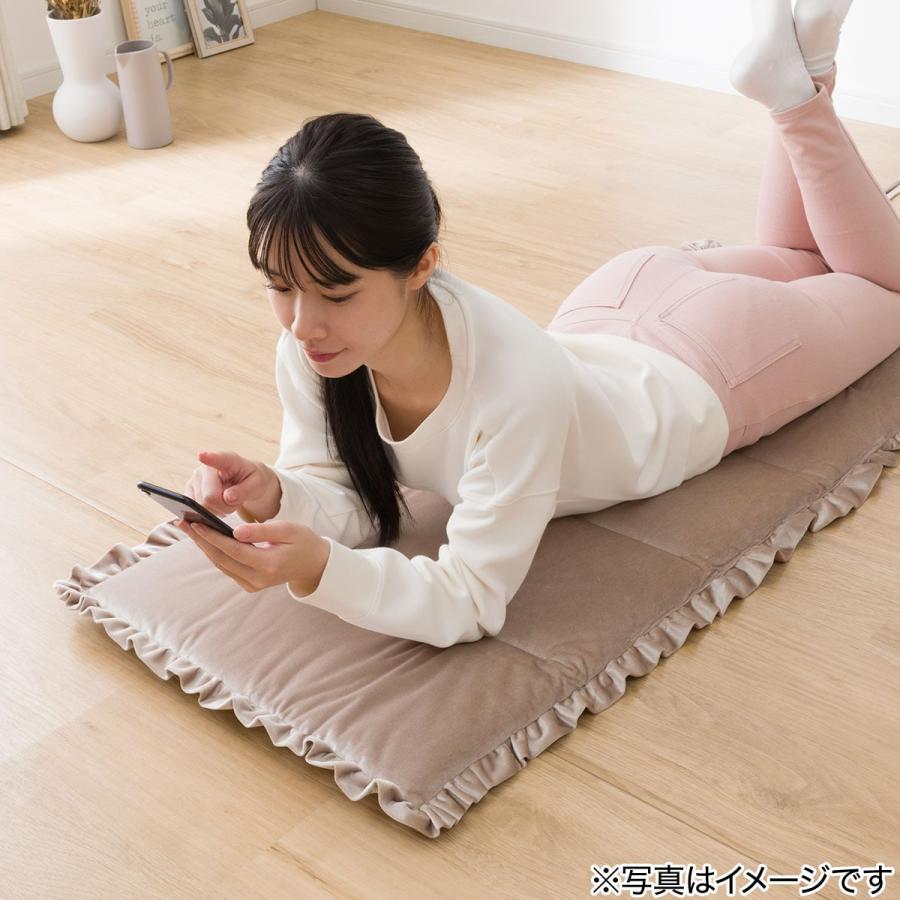 ニトリ（NITORI） ゴロネクッション(ベロア ベージュ gSCz3a