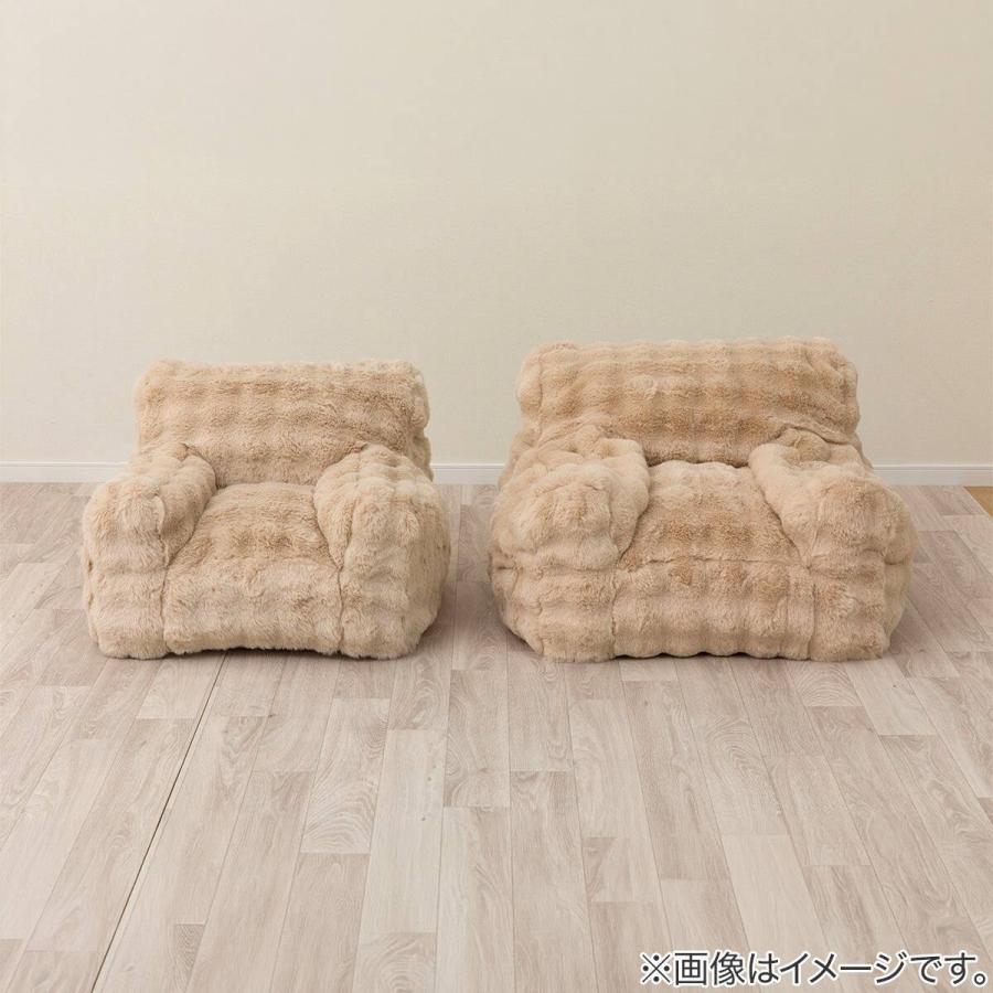 ふわとろ ポコポコ ビーズソファ Big ブラウン ニトリの画像
