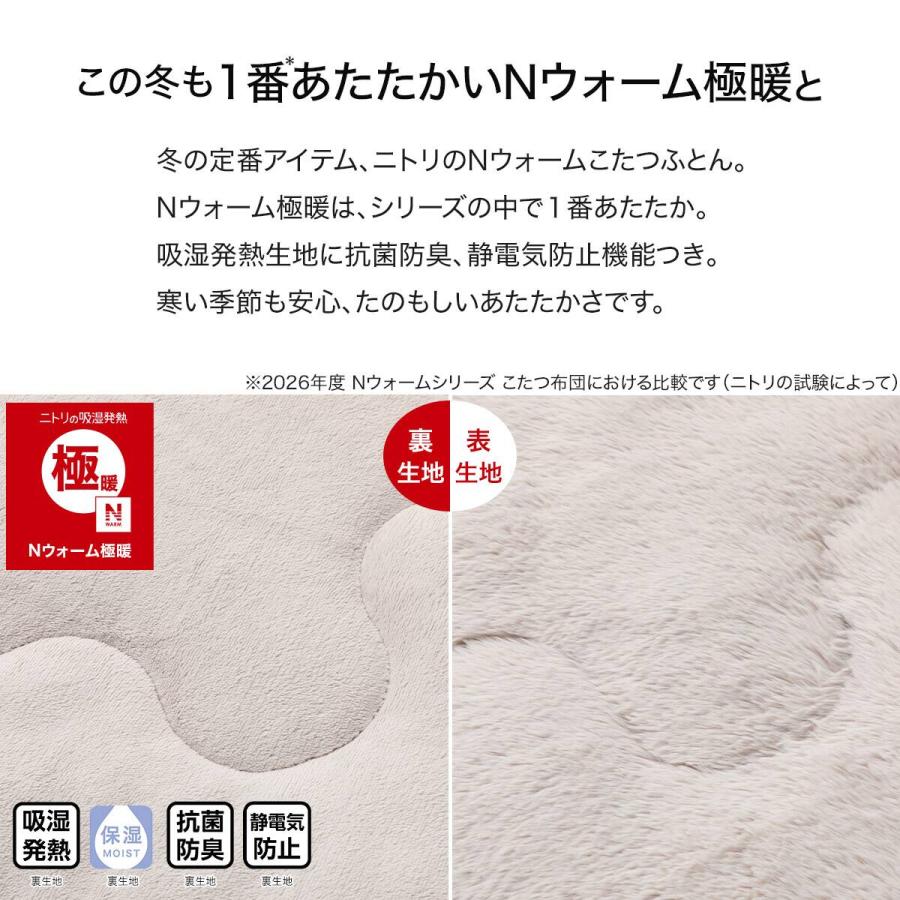 ニトリ（NITORI） 断熱 こたつ掛け布団 長方形(Nウォーム極暖 RU2626