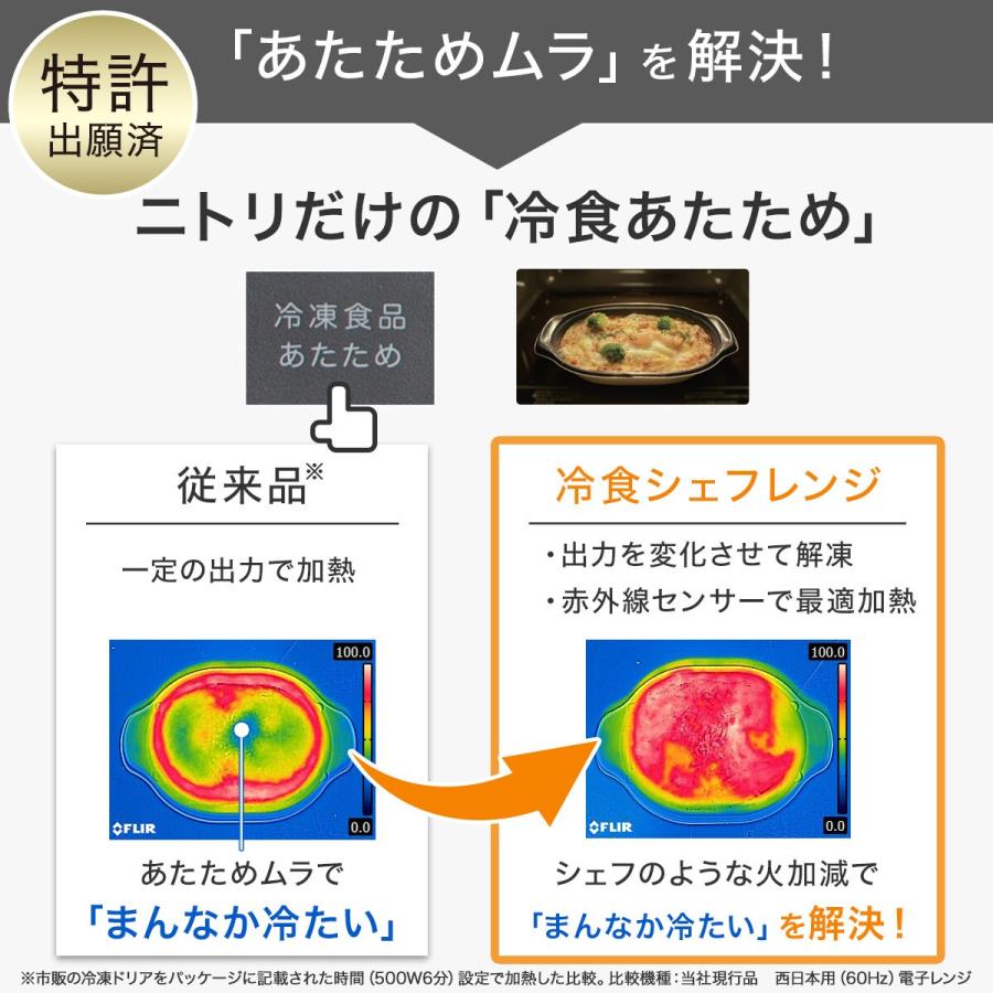 ニトリ（NITORI） 【期間限定価格：7/30まで】冷食シェフ レンジ (22L