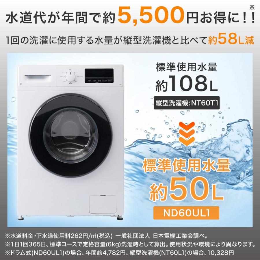 ニトリ 【家電2点セット】6kgスリムドラム式洗濯機 (乾燥なし