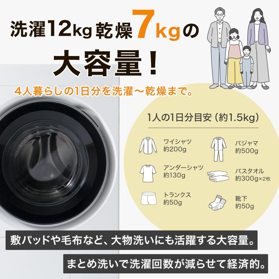 ニトリ（NITORI） ドラム式洗濯機 12kg ヒートポンプ式 ドラム式洗濯