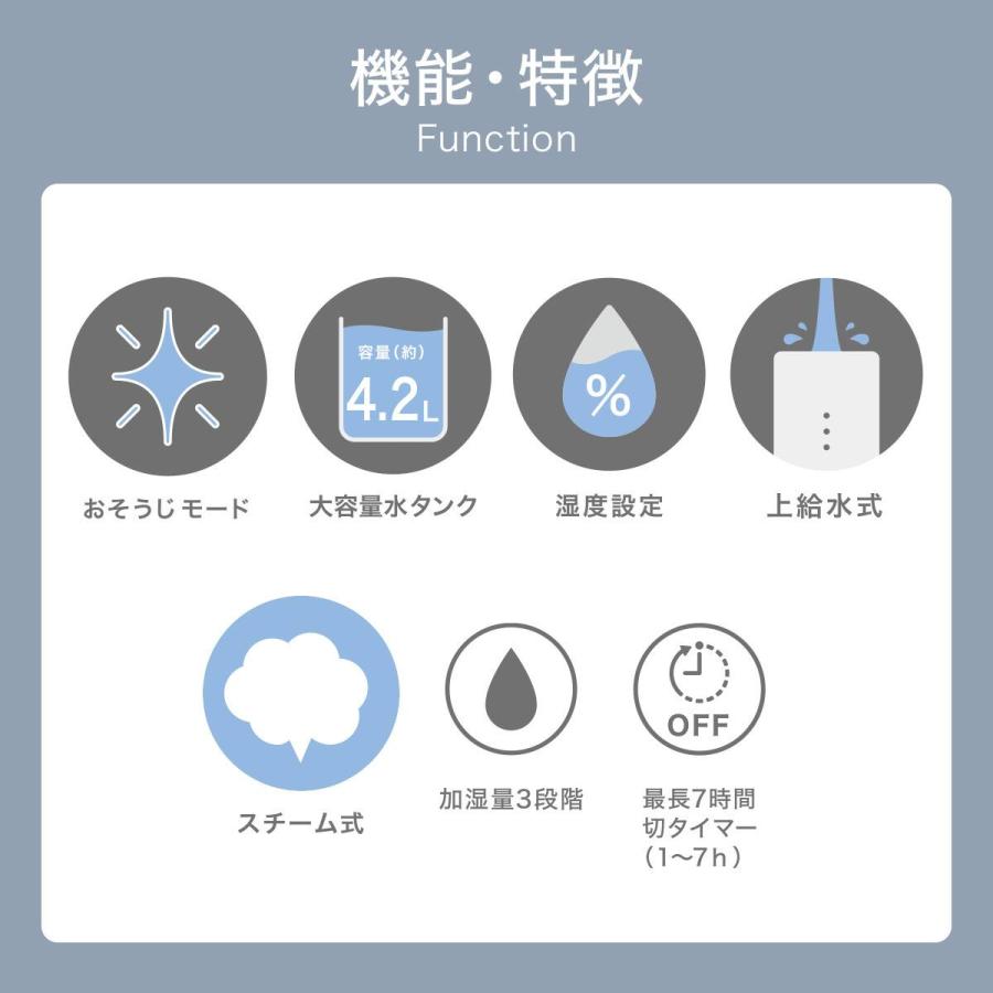 ニトリ（NITORI） お手入れ簡単湿度設定スチーム加湿器(SH04NG WH