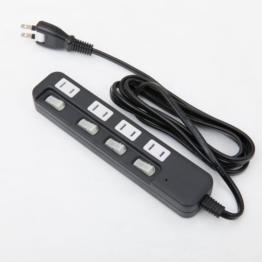 節電タップ4個口 2m(LB-4C4S ブラック) ニトリ : ニトリ Yahoo!店