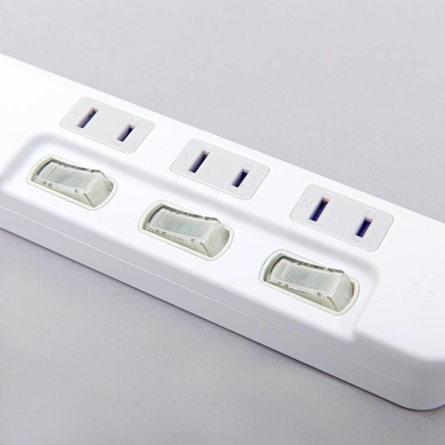 USB付節電タップ3個口 2m(Type-A 1ポート＋Type-C 1ポート)(LB-3C3S