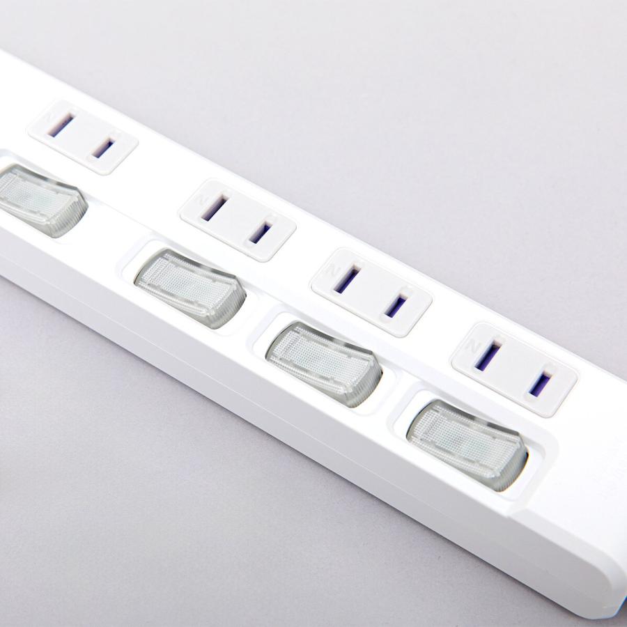 USB付節電タップ4個口 2m(Type-A 2ポート＋Type-C 1ポート)(LB-4C4S