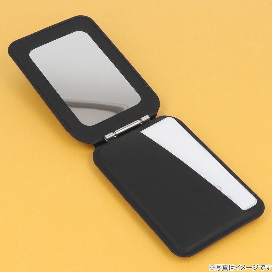 スマホに付けるカードケース 2枚収納 鏡付き(JT-512 ブラック) ニトリ