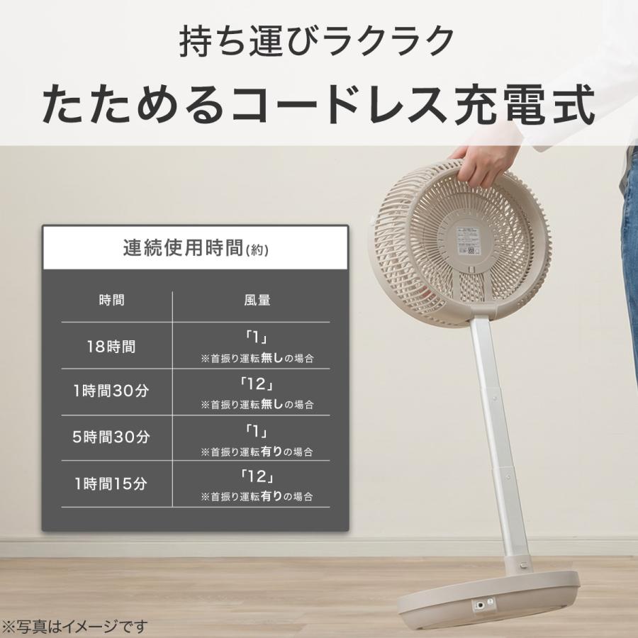 ニトリ（NITORI） DCタイプ 折りたためるコードレス扇風機(25cm FD04NR