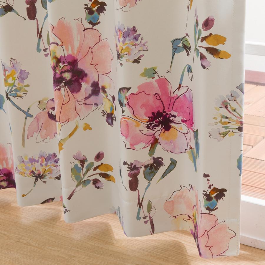 ニトリ（NITORI） 遮光・遮熱ドレープカーテン(100X200X2 ハナ ローズ