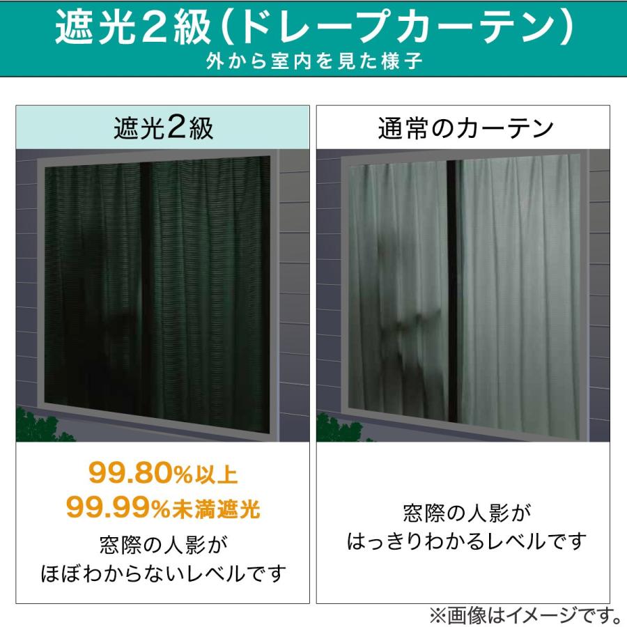 ニトリ（NITORI） 遮光2級・遮熱ドレープカーテン(100X190X2