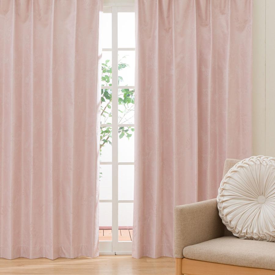 遮光1級・遮熱・遮音ドレープカーテン(100X135X2 JQ花柄 ローズ DH167