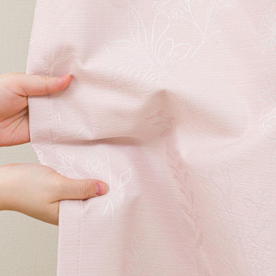 ニトリ 花柄 ピンクドレープカーテン確認用 遮光・遮熱ドレープカーテン(100X200X2 ハナ ローズ DH163