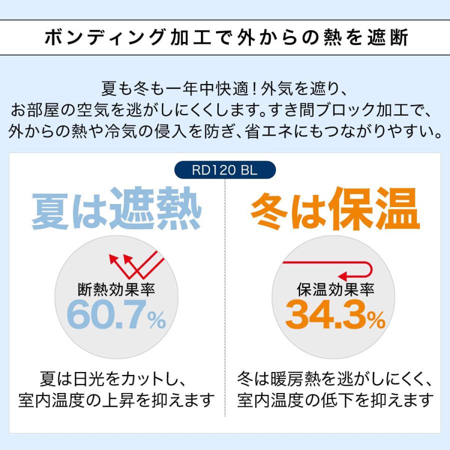 遮光1級・遮熱・保温・遮音カーテン(RD120 ブルー 150X178X2) ニトリ_8
