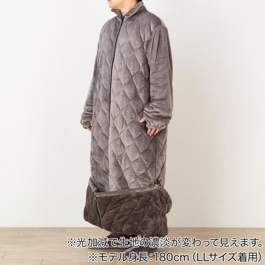ボリューム中わた入り着る毛布 ロング丈(NウォームWSP DGY M ボリューム中わた入り着る毛布 ロング丈(NウォームWSP DGY M