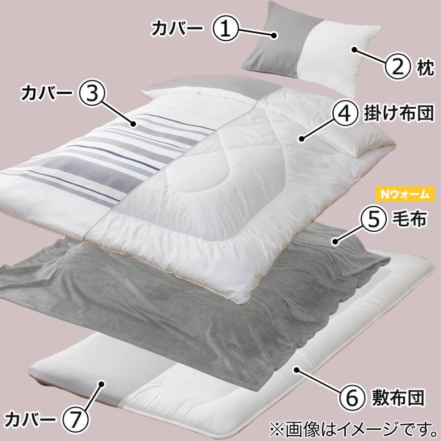 ニトリ（NITORI） Nウォーム毛布付き 寝具7点セット シングル(D1