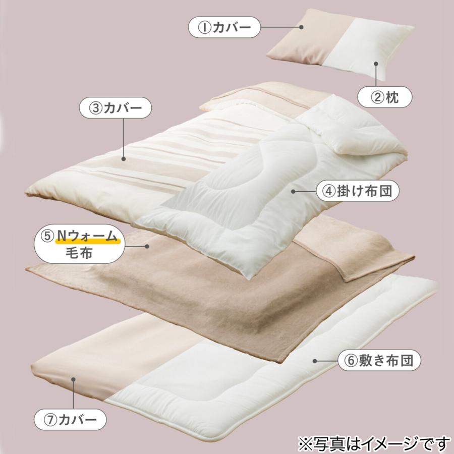 ニトリ Nウォーム毛布付き 寝具7点セット シングル(D1 モカ ニトリ Nウォーム毛布付き 寝具7点セット シングル(D1 モカ