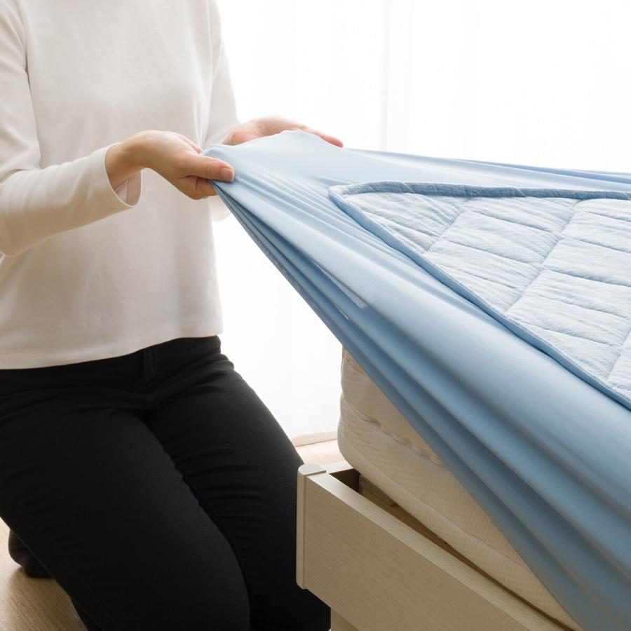 ニトリ　Nクール　極冷　両面使えるBOXパッドS シングル　2枚 ニトリ 両面使える BOXパッド シングル(NクールWSP S25 ネイビー