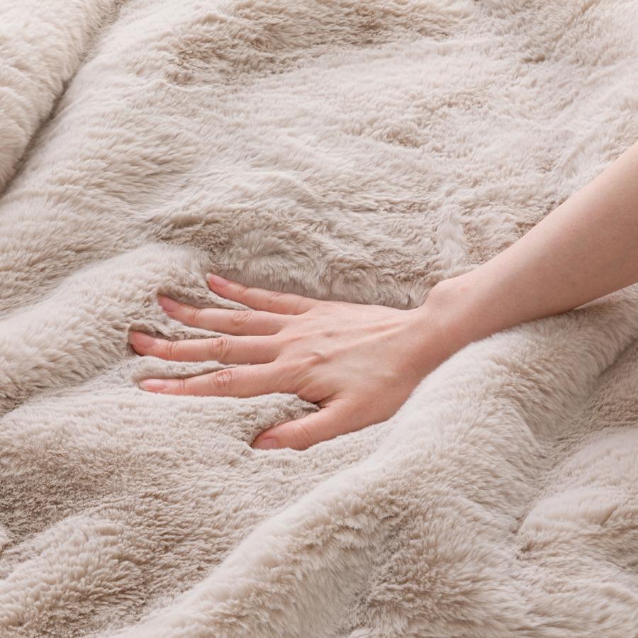 ニトリ（NITORI） 2枚合わせ毛布 シングル(Uラビットタッチ モカ S