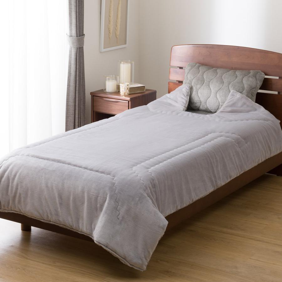 ニトリ 2枚合わせくりえり毛布 シングル(NウォームWSP グレー