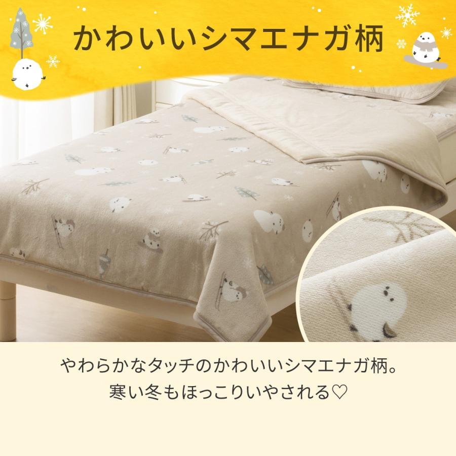 新品未使用 MISSON ２枚合わせ 綿毛布 ニトリ（NITORI） 2枚合わせ 毛布 ダブル(Nウォーム シマエナガ A25