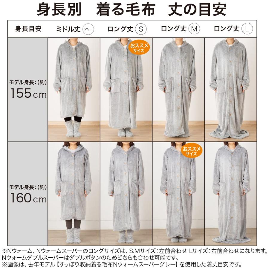 ニトリ（NITORI） すっぽり収納 着る毛布(NウォームWSPエリ付きロング