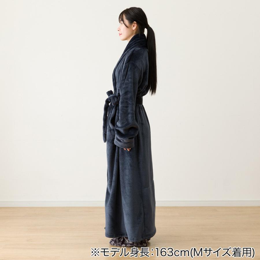 ニトリ すっぽり収納 着る毛布(NウォームWSPエリ付きロングNV M